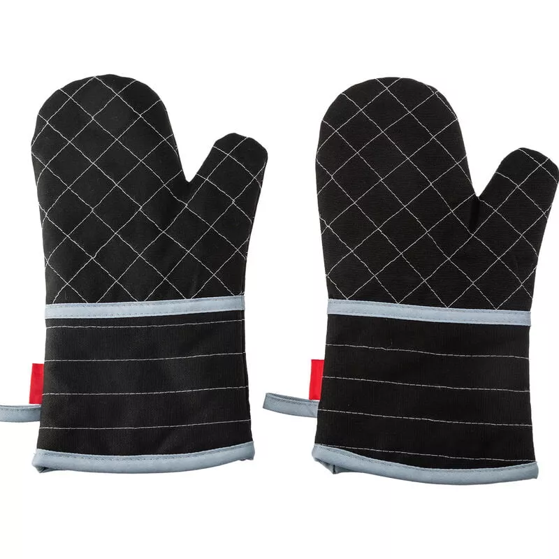 1 Par De Manoplas Extendidas Para Horno, Aislantes Del Calor, 260 ℃ / 500 ° F, Guantes De Cocina, Rejillas Gruesas Con Forro De Felpa, Patron De En Oferta 1 Par De Manoplas Extendidas Para Horno