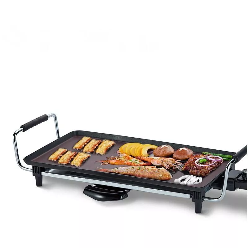 1 Plancha Antiadherente Teppanyaki Eléctrica, 52 X 26 Cm, 1500 W, Negro En Oferta 1 Plancha Antiadherente Teppanyaki Eléctrica