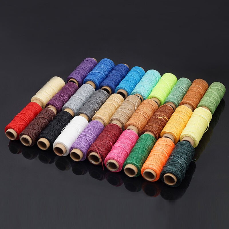 1.0mm 50 metros de hilo encerado plano largo de hilo encerado para coser cuero