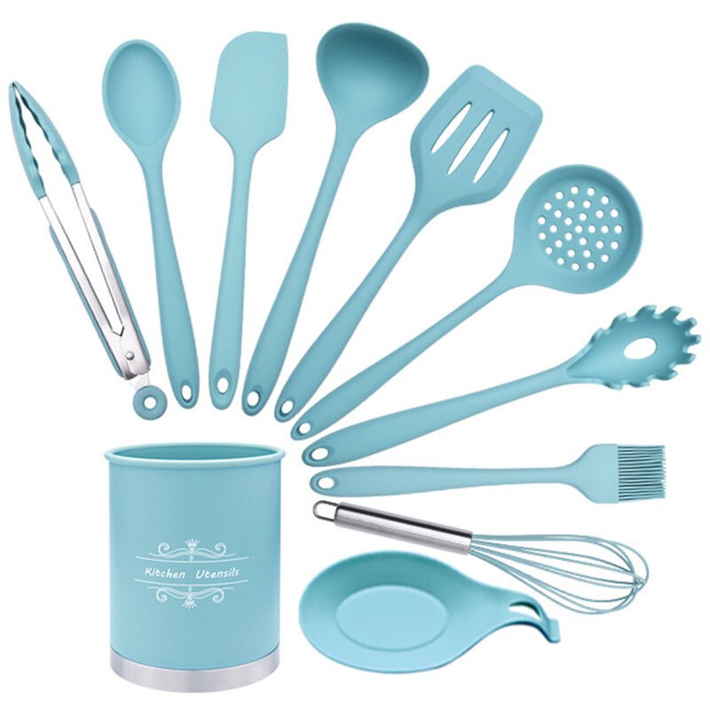 11 Uds Utensilios de cocina Juego de utensilios de cocina Juego de utensilios de cocina de silicona Chef Utensilios de cocina antiadherentes barato