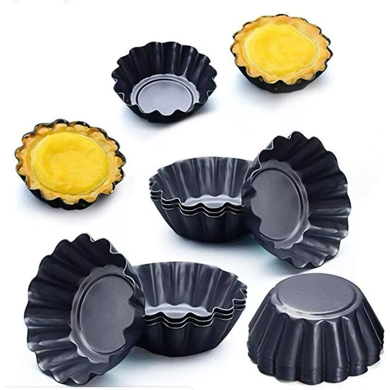 12 Moldes Para Tartaletas Mini Moldes Para Tartas Molde Para Panqueques De Acero Al Carbono De 6,5 Cm (Negro) En Oferta 12 Moldes Para Tartaletas Mini Moldes Para Tartas Molde Para Panqueques De Acero Al Carbono De 6