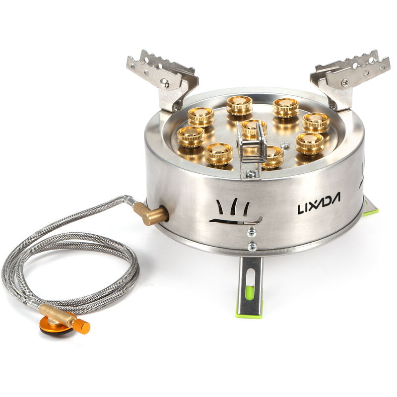 12800W Estufa de gas para acampar Quemador Portatil para mochileros al aire libre Senderismo Estufa de campamento plegable - Lixada barato