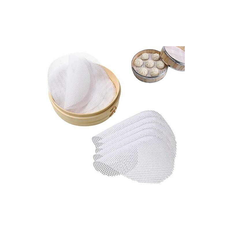 16 piezas de malla de vapor antiadherente reutilizable de silicona redonda Dim Sum estera de vapor de malla para cesta de vapor cocina verduras arroz barato