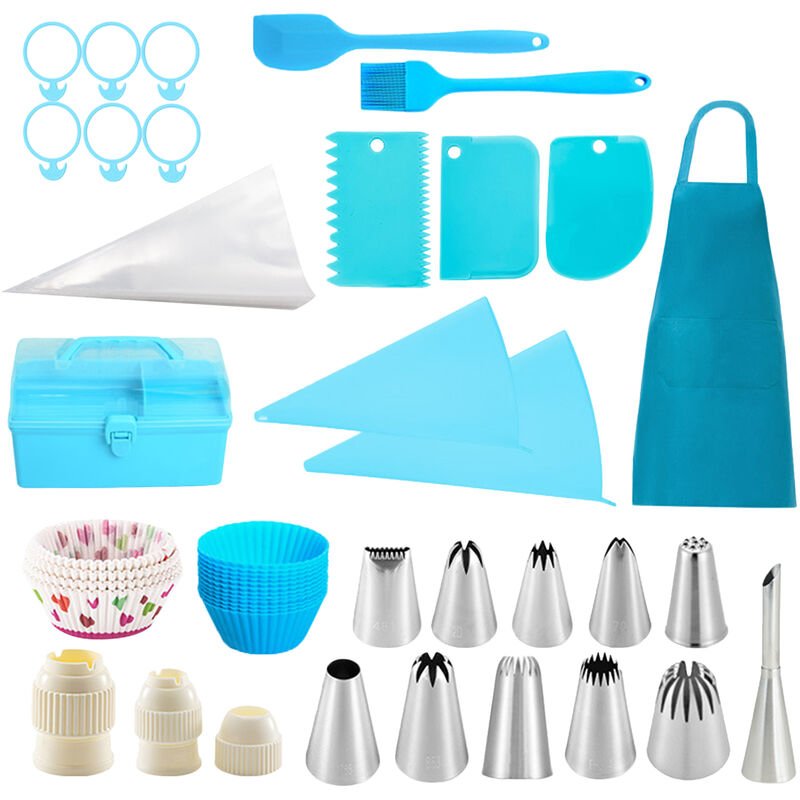 161PCS Kits de decoracion de pasteles para bricolaje con bolsas de pasteleria desechables Boquillas de tuberia para pasteles Puntas Copas de pastel barato