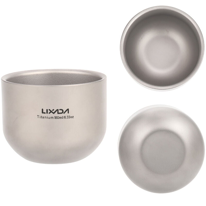 180 ml taza del agua de la pared del doble de titanio taza de te para el Camping del Ministerio del Interior al aire libre Senderismo con mochila barato