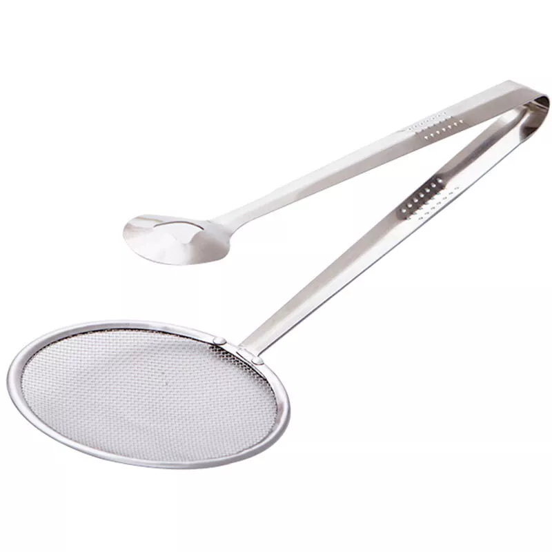 2-En-1 Cocina De Acero Inoxidable Colador Cuchara Con Clip Del Filtro De Aceite De Cuadricula De La Cucharada De La Freidora Para Freir Pinzas De En Oferta 2-En-1 Cocina De Acero Inoxidable Colador Cuchara Con Clip Del Filtro De Aceite De Cuadricula De La Cucharada De La Freidora Para Freir Pinzas De Barato