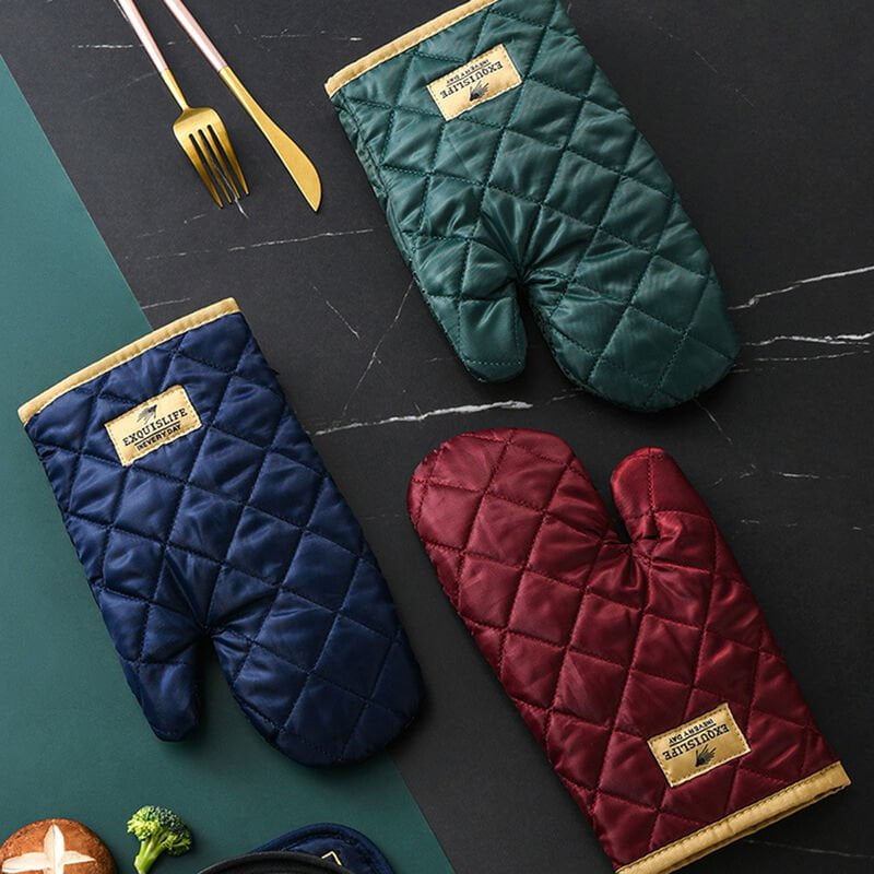 2 uds Guantes de horno Guantes de horno Guantes anti-escaldaduras Antideslizantes Guantes de aislamiento termico de microondas Guantes de cocina para barato