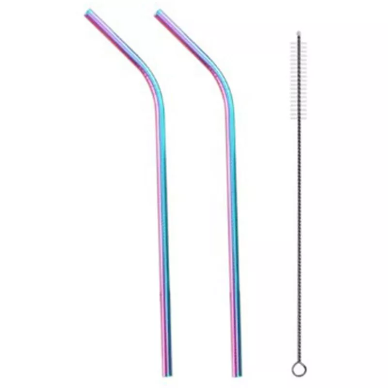 2 Uds Paja + 1 Cepillo Color Metal Grado Alimenticio Nivel 304 Traje De Paja De Acero Inoxidable Bebida Cafe Leche Te Paja,Multicolor, 2 Codos Y 1 En Oferta 2 Uds Paja + 1 Cepillo Color Metal Grado Alimenticio Nivel 304 Traje De Paja De Acero Inoxidable Bebida Cafe Leche Te Paja