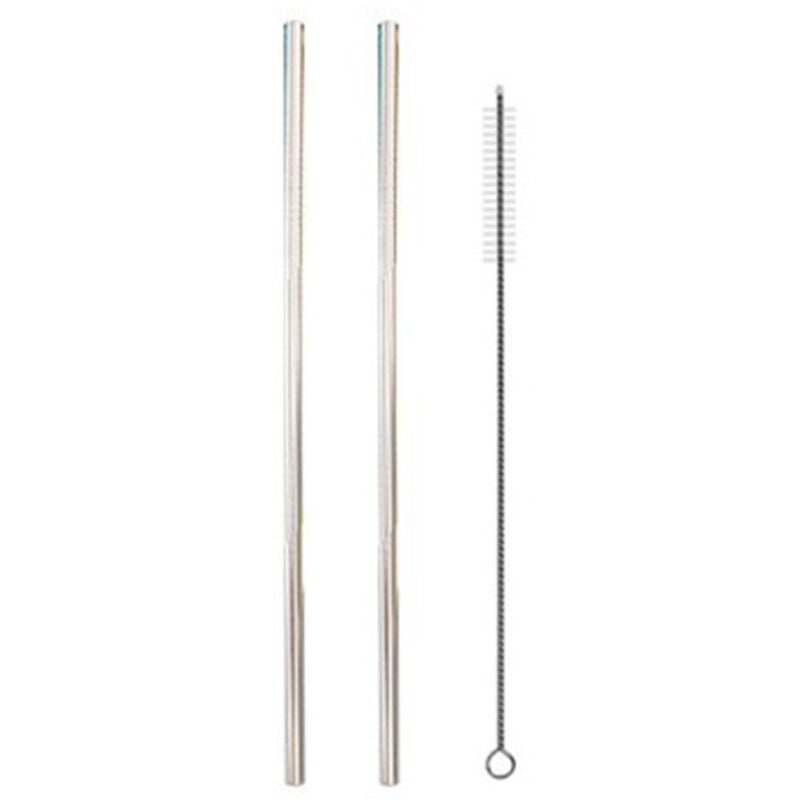 2 uds paja + 1 cepillo Color Metal grado alimenticio nivel 304 traje de paja de acero inoxidable bebida cafe leche te paja