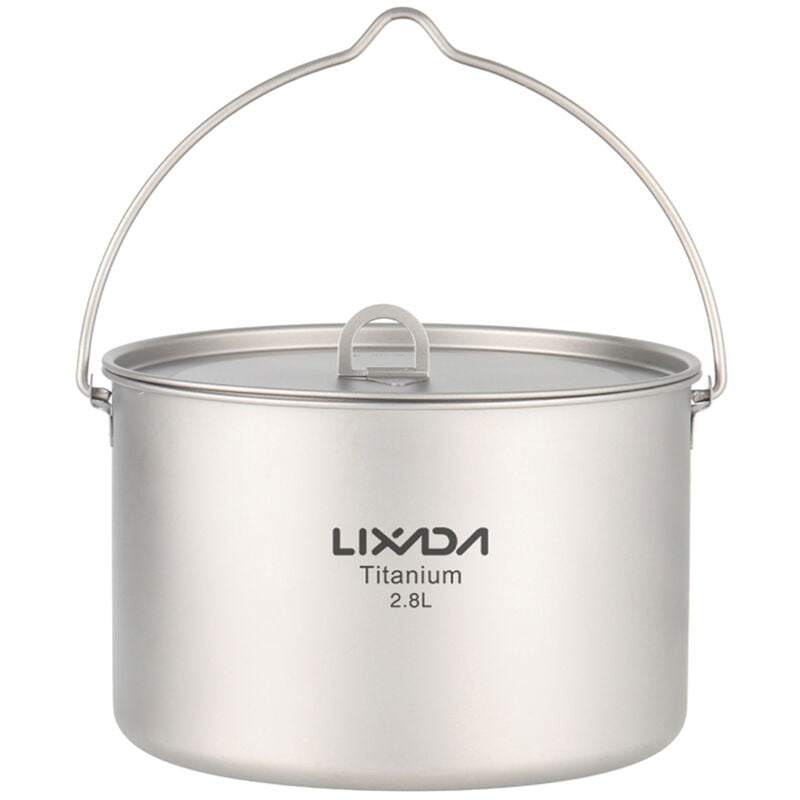 2.8L titanio ultraligero Pot colgante portable Olla con tapa de camping al aire libre Senderismo con mochila - Lixada barato