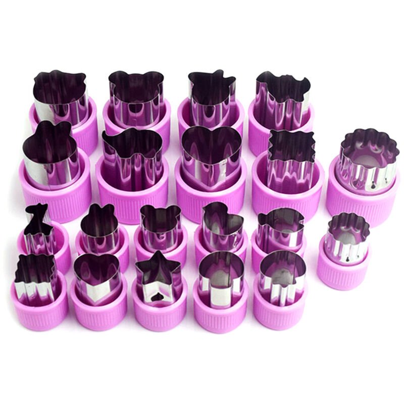 20 piezas de verduras y frutas moldes para cortar herramientas de corte de acero inoxidable para galletas de pastel