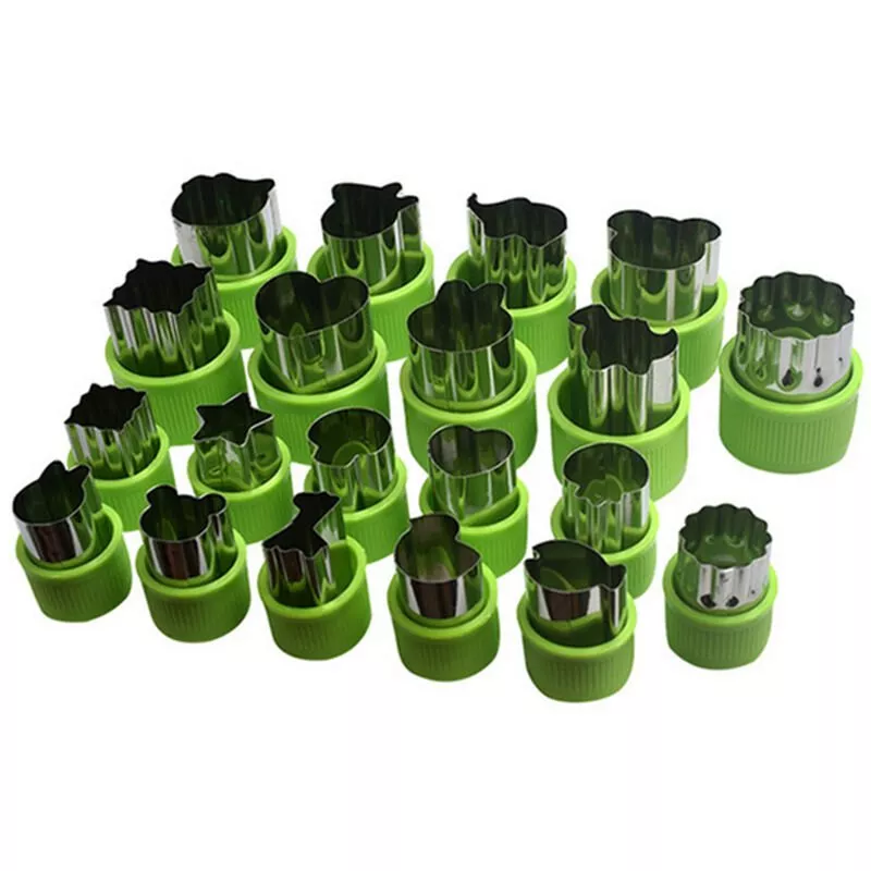 20 Piezas De Verduras Y Frutas Moldes Para Cortar Herramientas De Corte De Acero Inoxidable Para Galletas De Pastel,Verde En Oferta 20 Piezas De Verduras Y Frutas Moldes Para Cortar Herramientas De Corte De Acero Inoxidable Para Galletas De Pastel