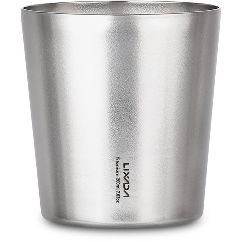 200ml taza de te de la pared del doble de titanio Copa Cerveza taza de agua para acampar al aire libre casero Senderismo con mochila Viajar - Lixada barato