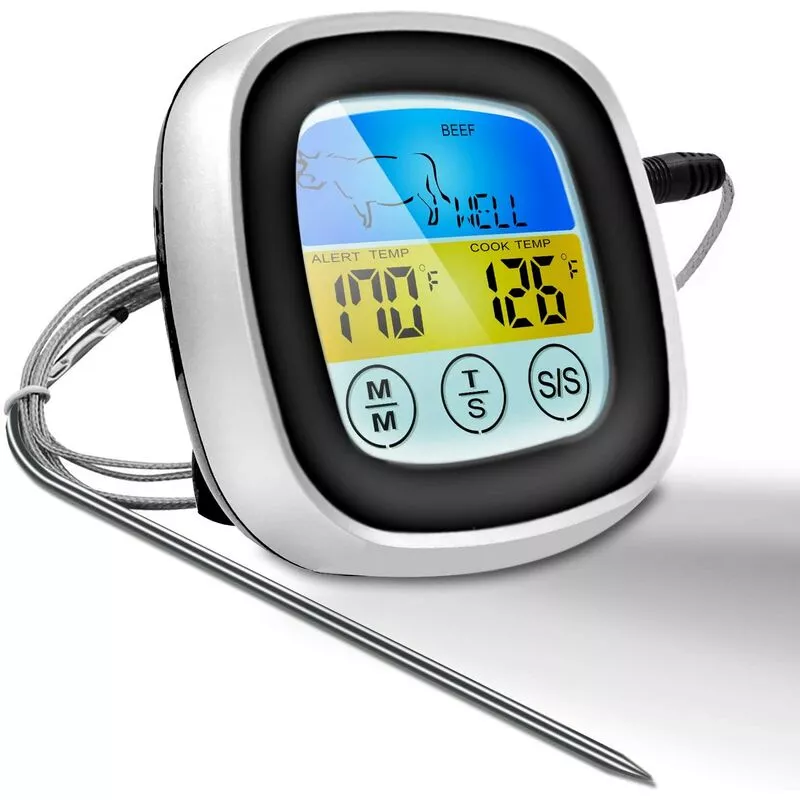 2020 Termómetro Para Carne De Lectura Instantánea, Cable De Sonda De 40 Pulgadas, Termómetro Digital Seguro Para Alimentos Con Pantalla Led A Color En Oferta 2020 Termómetro Para Carne De Lectura Instantánea