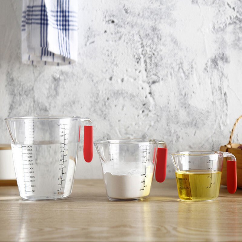 250/500/1000 ml 3 uds juegos de tazas medidoras de plastico escala transparente mostrar taza transparente pico vertedor 3 tamanos dispositivo de barato