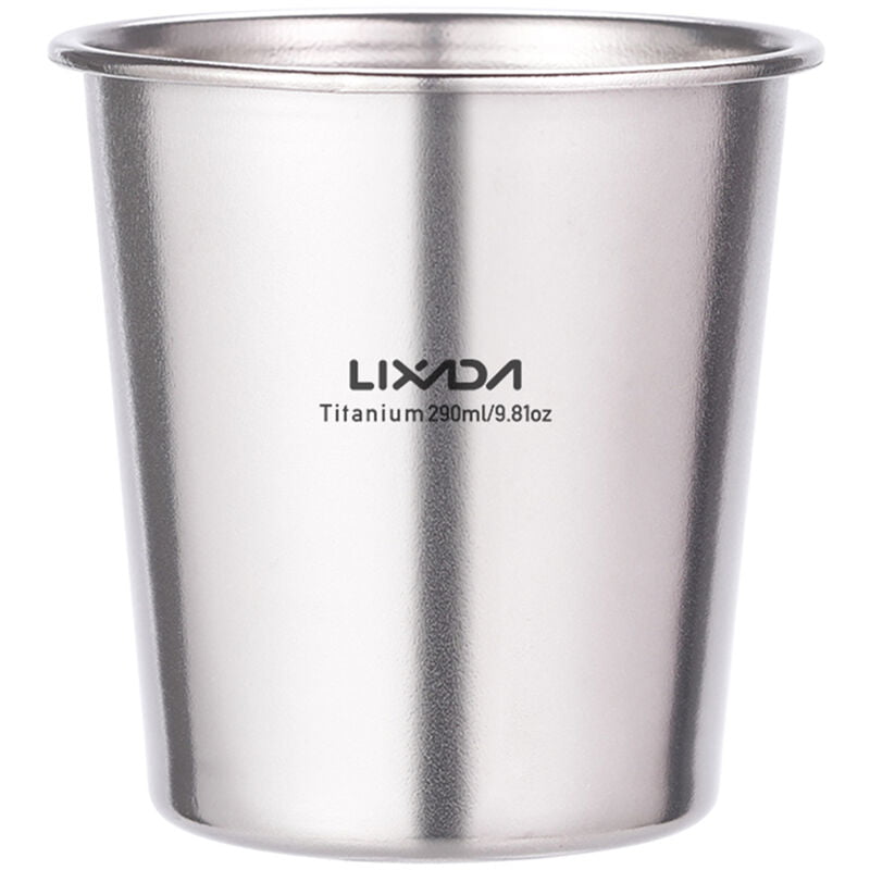 290ml Taza de cerveza de titanio ligera Taza de te de jugo para acampar al aire libre Senderismo Mochilero Picnic