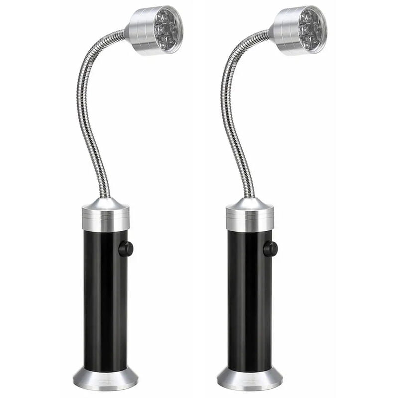 2Pcs 9 LED BBQ Grill Light con base magnetica Lampara de herramientas con estuche de plastico Linterna Luz de noche con manguera flexible Lampara LED barato