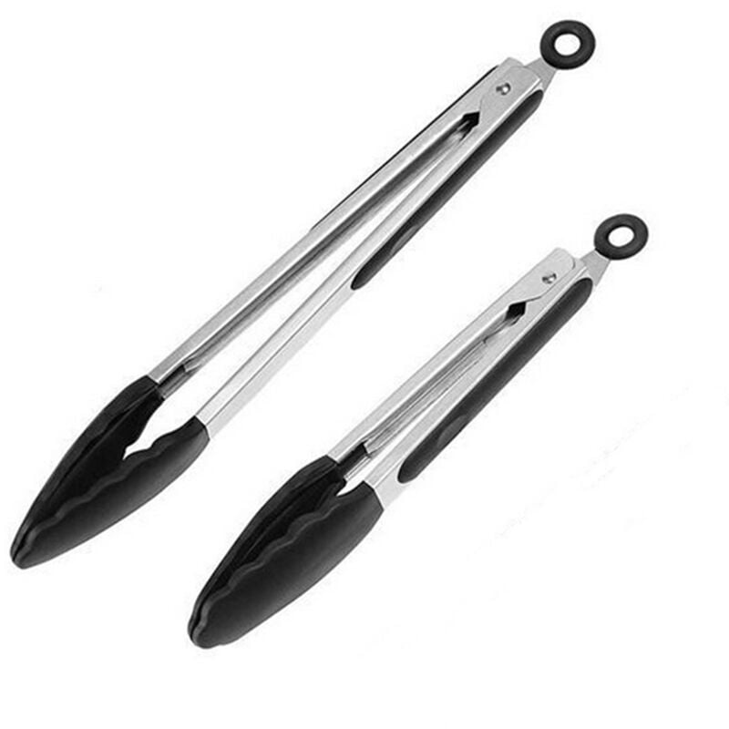 2pcs 9IN 12 pulgadas Cocina Alicates libre de BPA silicona Consejo de bloqueo para la Alimentacion antiadherente Barbacoa