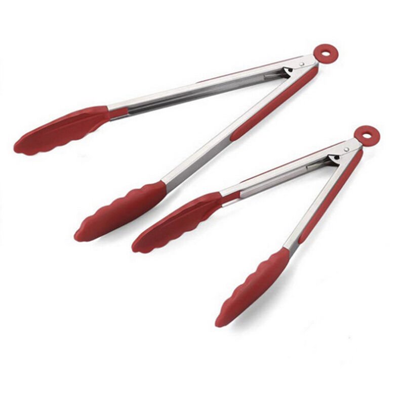 2pcs 9IN 12 pulgadas Cocina Alicates libre de BPA silicona Consejo de bloqueo para la Alimentacion antiadherente Barbacoa