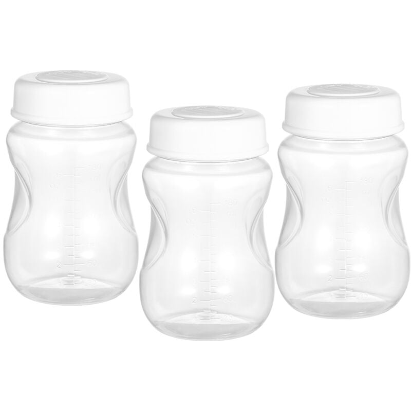 3 botellas de leche materna con tapa a prueba de fugas