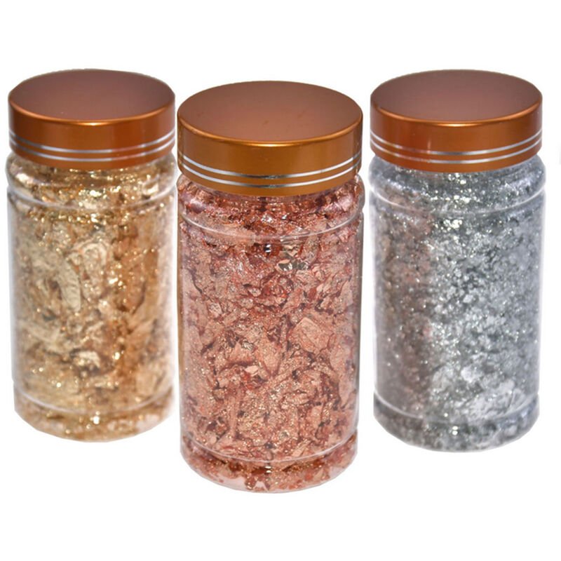 30 g / botella copos de oro no comestible decoracion de alimentos papel de aluminio cocina mousse pastel hornear pasteleria arte artesania barato