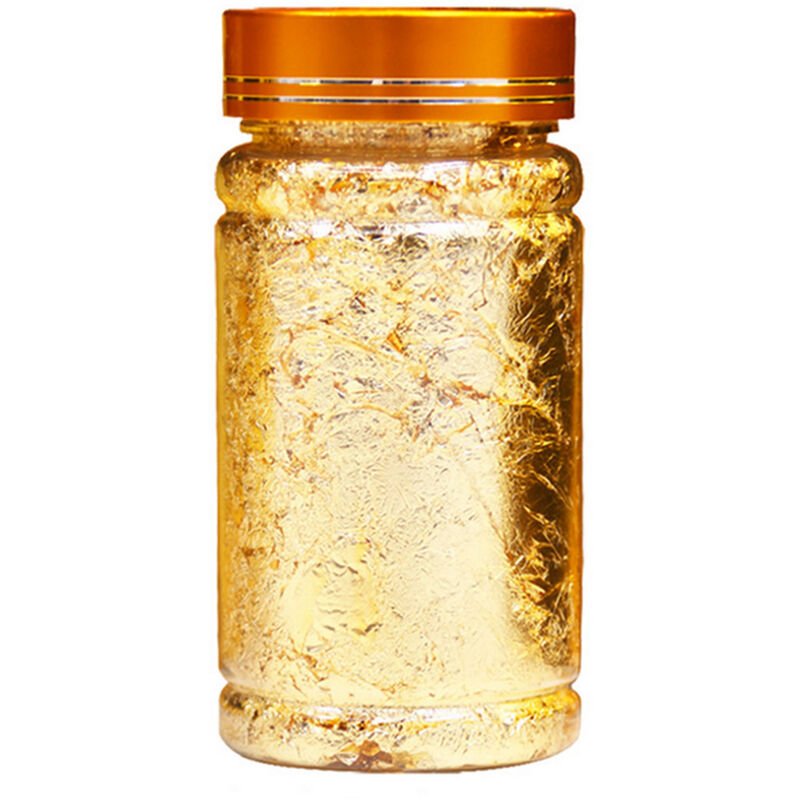 30 g / botella copos de oro no comestible decoracion de alimentos papel de aluminio cocina mousse pastel hornear pasteleria arte artesania barato