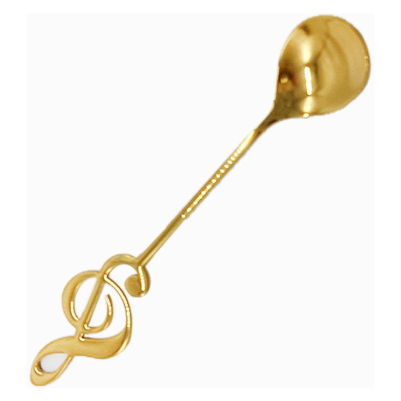 304 acero inoxidable nota musical cuchara de cafe helado de te Cuchara Vajilla pulido espejo Cuchara
