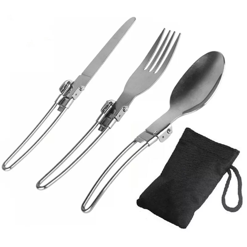 3Pcs Cuchillo Plegable Tenedor Cuchara Juego De Cubiertos Plegable Juego De Cubiertos De Acero Inoxidable Para Acampar Para Viajes Trekking En Oferta 3Pcs Cuchillo Plegable Tenedor Cuchara Juego De Cubiertos Plegable Juego De Cubiertos De Acero Inoxidable Para Acampar Para Viajes Trekking Barato