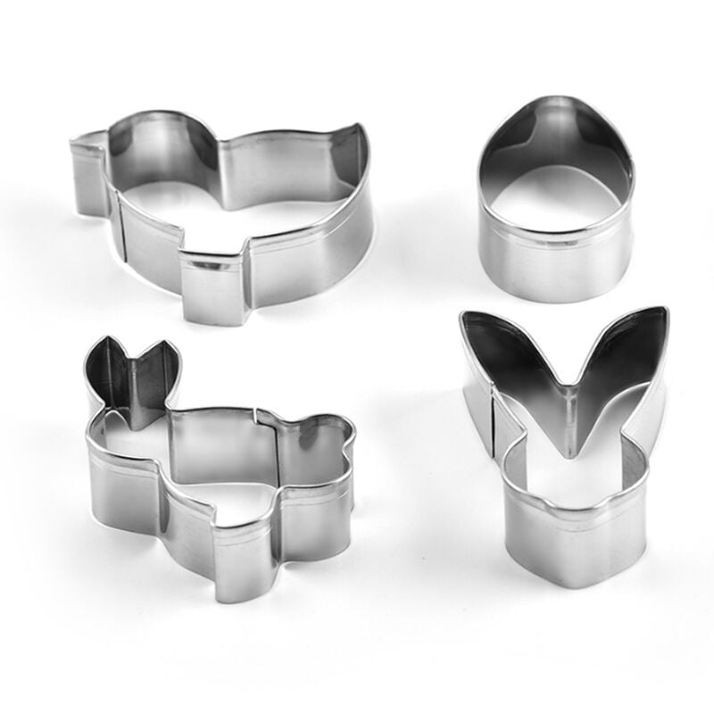 4 piezas de acero inoxidable Mini moldes para pasteles de animales galletas mousse pudin pequeno molde para hornear pasteles herramienta de cocina barato