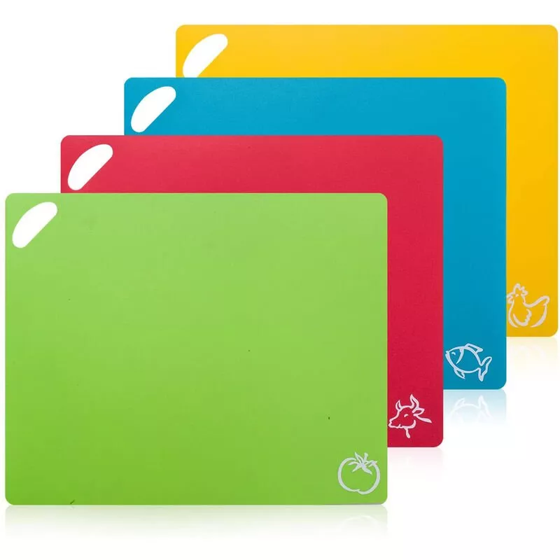 4 Piezas De Tabla De Cortar Flexible Codificada Por Colores Juego De Alfombrilla De Corte De Cocina De Plastico De Calidad Alimentaria En Oferta 4 Piezas De Tabla De Cortar Flexible Codificada Por Colores Juego De Alfombrilla De Corte De Cocina De Plastico De Calidad Alimentaria Barato