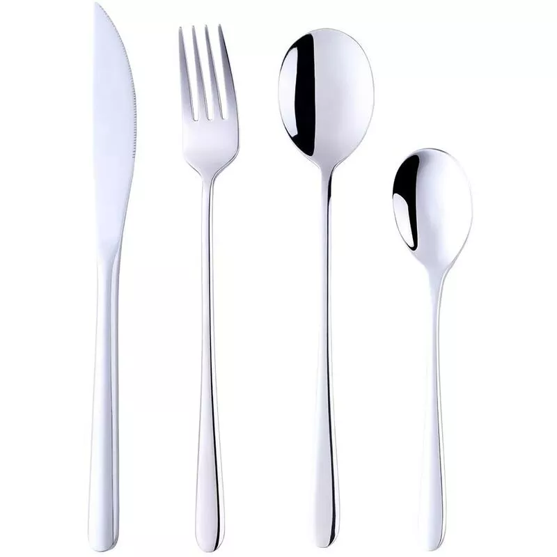 4 Piezas De Vajilla De Acero Inoxidable Cuchillo De Mesa, Tenedor, Cuchara, Cucharadita De Cubiertos De Plata En Oferta 4 Piezas De Vajilla De Acero Inoxidable Cuchillo De Mesa