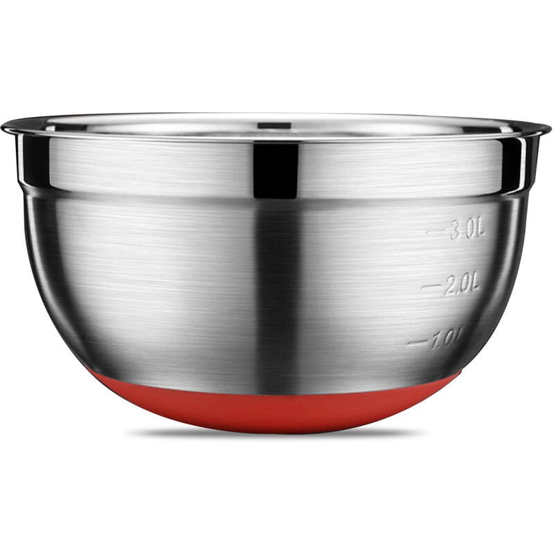 4.4L de acero inoxidable Tazones para mezclar con silicona junto Anidacion de la cocina un tazon de mezcla cuencos para cocinar Hornear de barato
