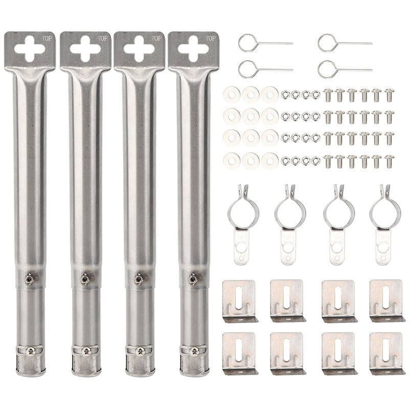 4pcs universal ajustable de reemplazo de acero inoxidable Parrilla de gas de tubo recto tubo del quemador barato