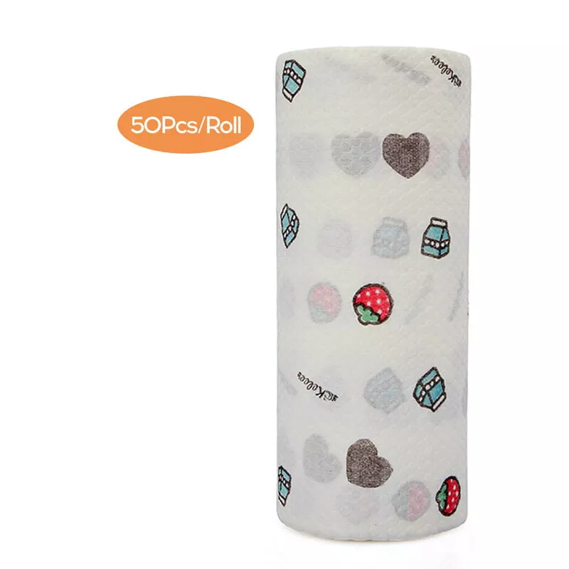 50 Unids / Rollo De Pano De Cocina No Tejido Seco Y Humedo Papel De Impresion Desechable Lavable Papel De Limpieza De Cocina Para El Hogar En Oferta 50 Unids / Rollo De Pano De Cocina No Tejido Seco Y Humedo Papel De Impresion Desechable Lavable Papel De Limpieza De Cocina Para El Hogar Barato