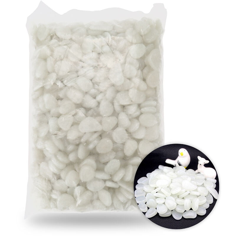 500 piezas de guijarros de jardin que brillan en la oscuridad