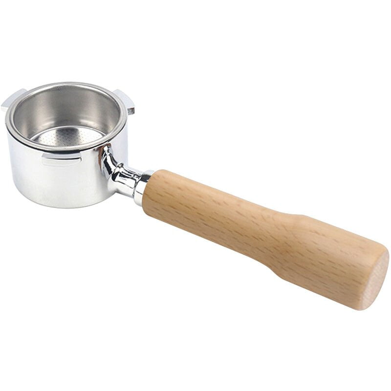 51mm cafe refrescos Portafiltro con Filtro de la cesta y de la manija de madera de reemplazo para la herramienta de maquina Delonghi EC680 EC685 barato