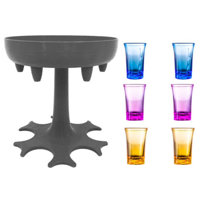 6 Tiro de cristal dispensador y el titular