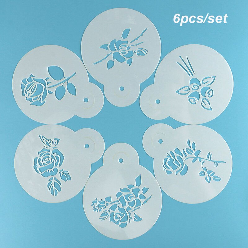 6 unids / set de plantilla de plastico para galletas y pasteles