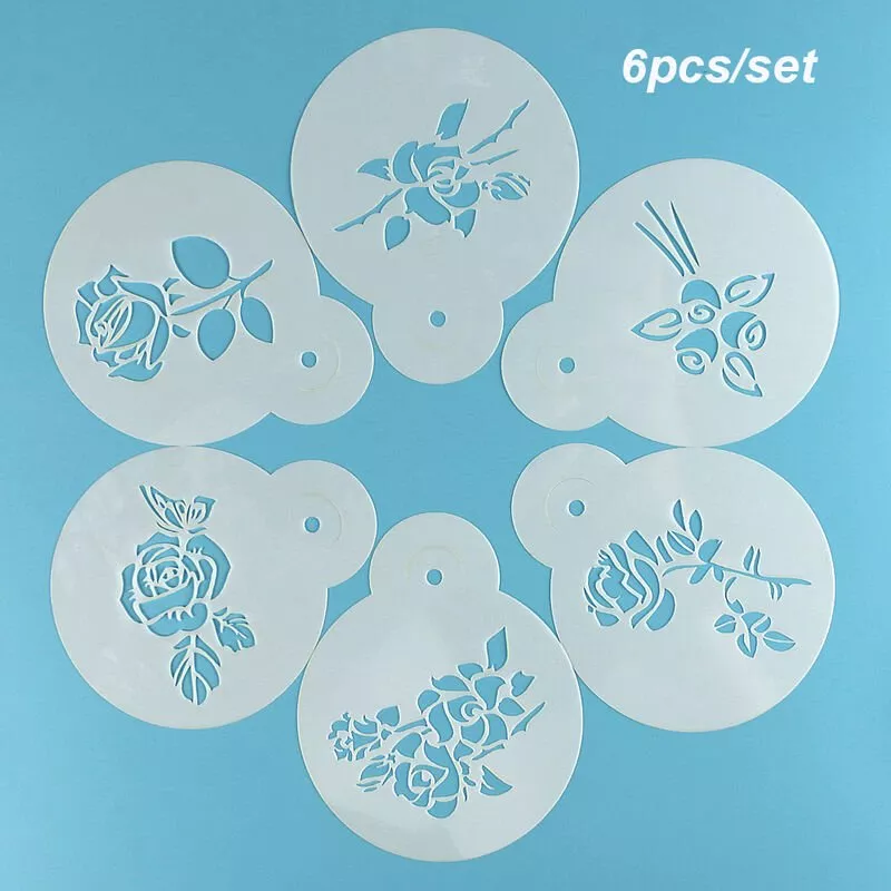 6 unids / set de plantilla de plastico para galletas y pasteles