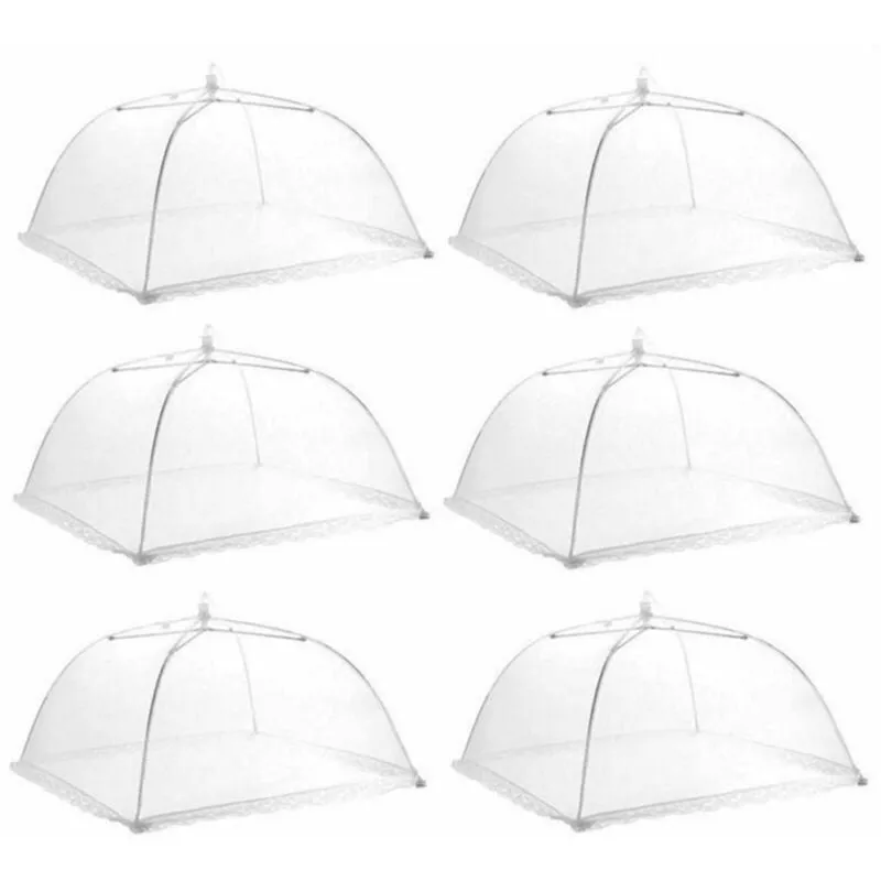 6Pcs 17 '' Carpas Emergentes De La Cubierta De La Comida Del Cordon De La Malla, Protector Del Paraguas De La Placa Del Bbq De La Comida Campestre En Oferta 6Pcs 17 '' Carpas Emergentes De La Cubierta De La Comida Del Cordon De La Malla