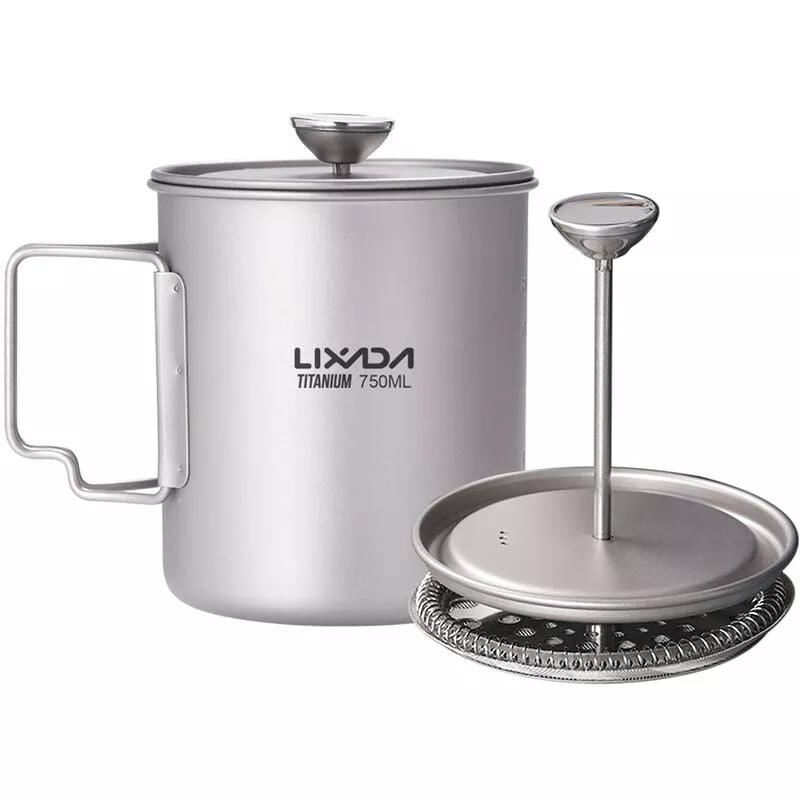750Ml Taza De Cafe De Titanio Taza De Prensa Francesa Cafetera Con Tapa Olla De Cocina Para Acampar Al Aire Libre,Taza - Lixada En Oferta 750Ml Taza De Cafe De Titanio Taza De Prensa Francesa Cafetera Con Tapa Olla De Cocina Para Acampar Al Aire Libre