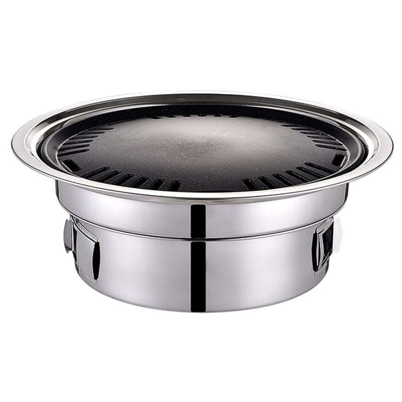 7PCS Parrilla de barbacoa de carbon de acero inoxidable Estufas de barbacoa Sarten antiadherente Horno de barbacoa de carbon