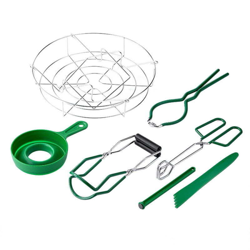 7PCs Kit profesional de enlatado Embudo de enlatado Levantador de tarro Llave para tarro Pinzas de cocina Levantador de tapa de popper de burbujas barato