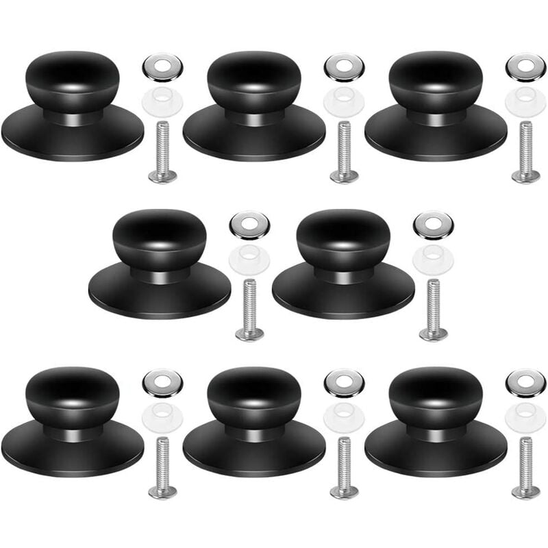 8 perillas universales para tapa de vidrio negro