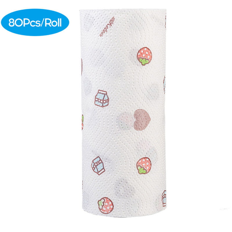 80 Unids / rollo Papel absorbente de aceite desechable Papel de limpieza absorbente de cocina Uso en seco y humedo