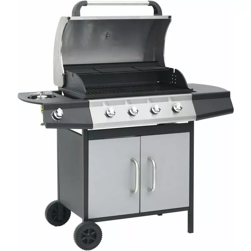 Abcrital - Barbacoa Grill De Gas 4+1 Quemadores Negra Y Plateada En Oferta Abcrital - Barbacoa Grill De Gas 4+1 Quemadores Negra Y Plateada Barato