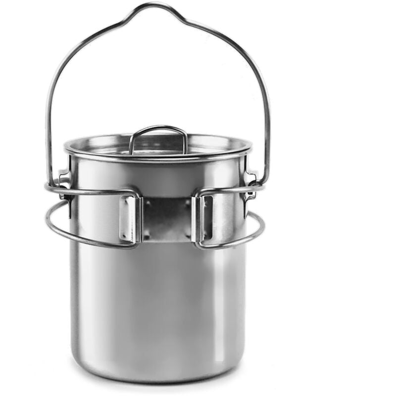 Acampa del acero taza de la taza de agua portatil de acero al aire libre con la manija plegable