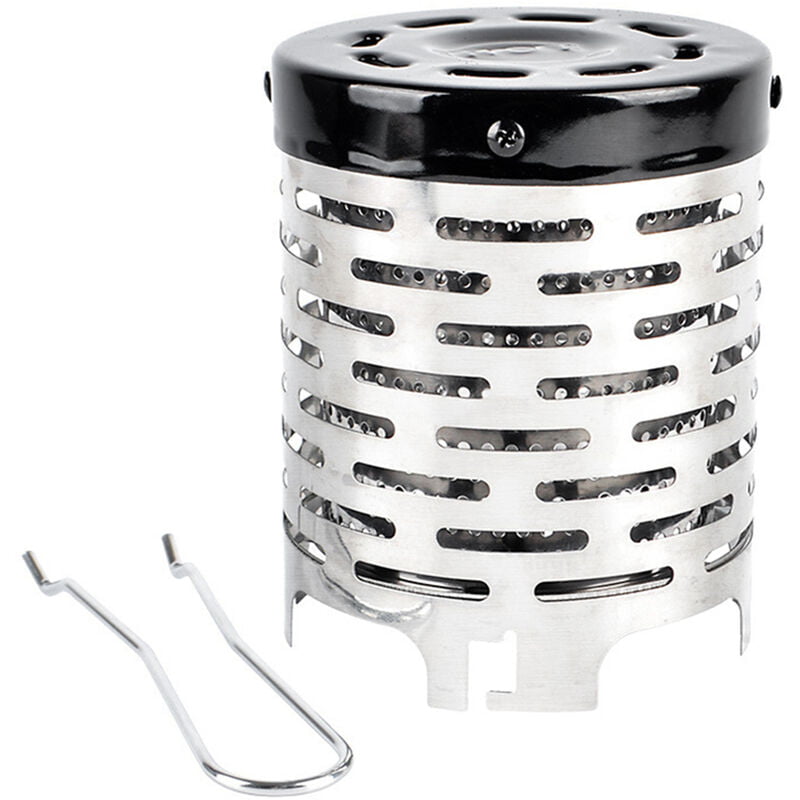 Acampar al aire libre Mini calentador tienda portable de acero inoxidable cubierta con la manija de calefaccion Estufa El calentamiento de la barato
