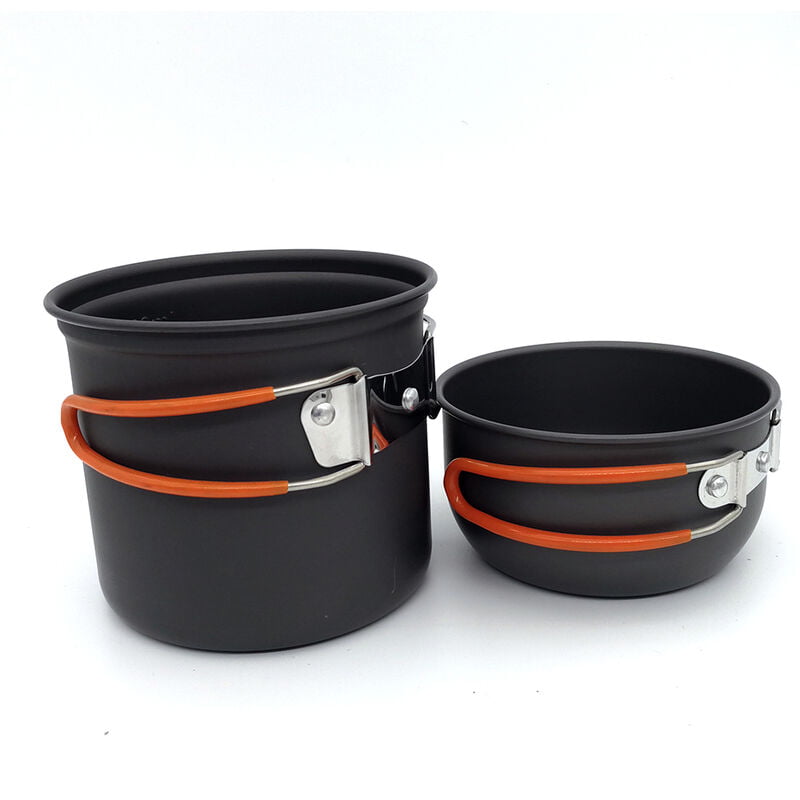 Acampar utensilios de cocina de utensilios de cocina fogata al aire libre plegable Cookset Senderismo con mochila Pot cuencos de malla bolsa de barato