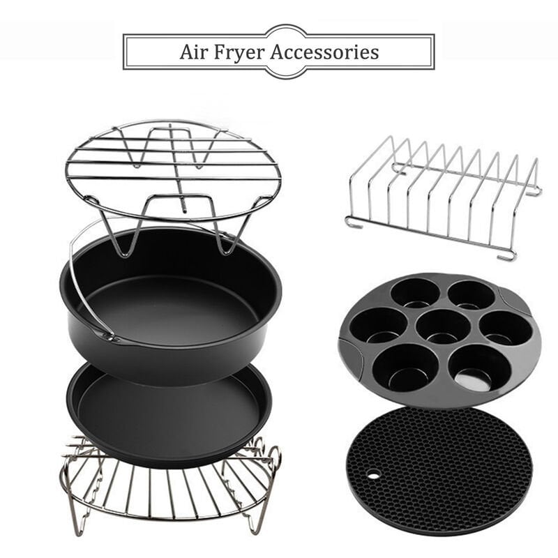 Accesorios para freidora de aire 7 piezas para freidora de aire 4.8QT-6.3QT con barril de pastel de 8 pulgadas